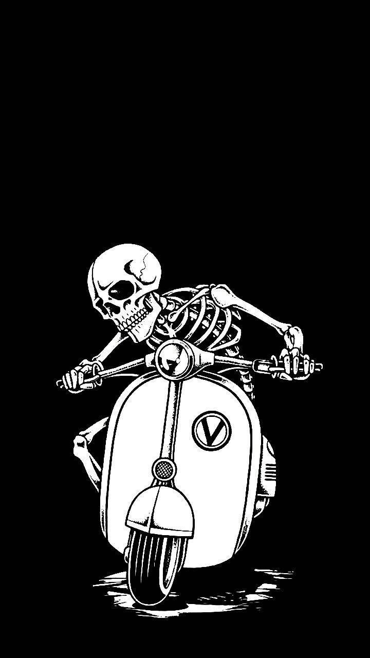 Skeleton Anime Black And White Iphone Wallpaper