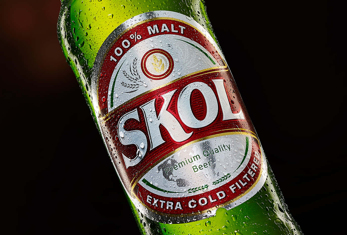 Skol Beer Bottle Closeup Wallpaper