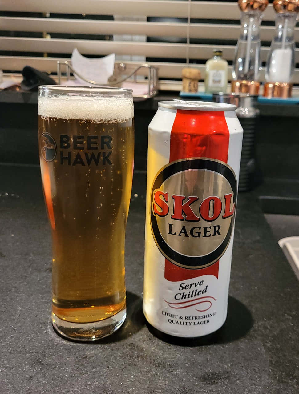 Skol Lager Canand Glass Wallpaper