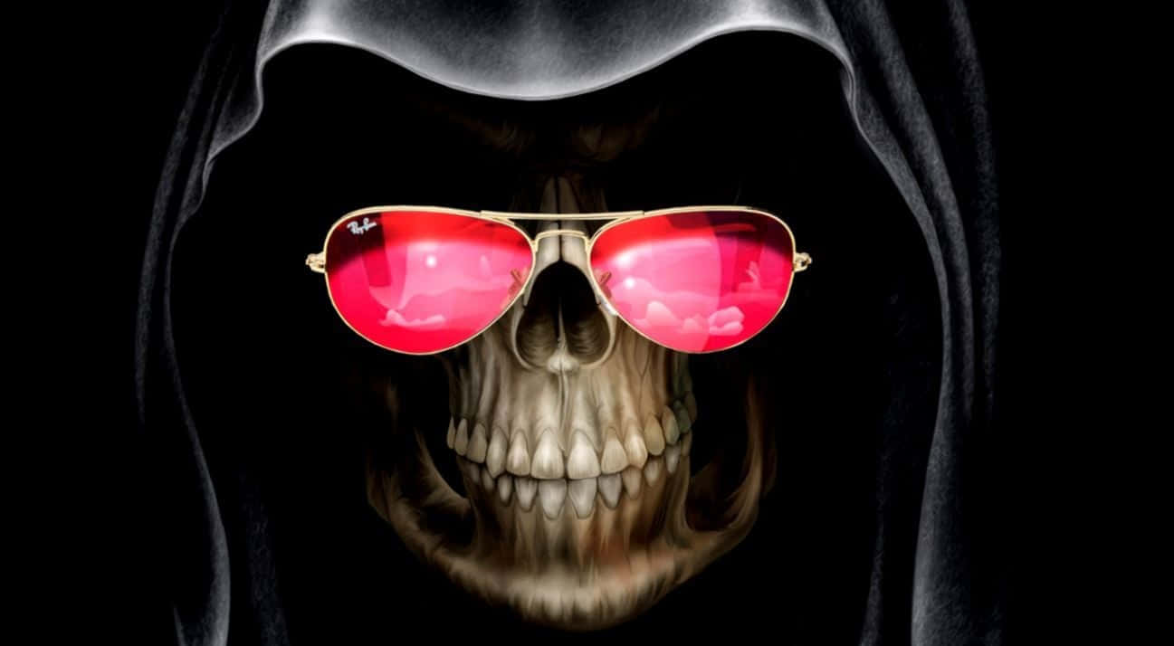 Skull Funny Face With Glasses Wallpaper