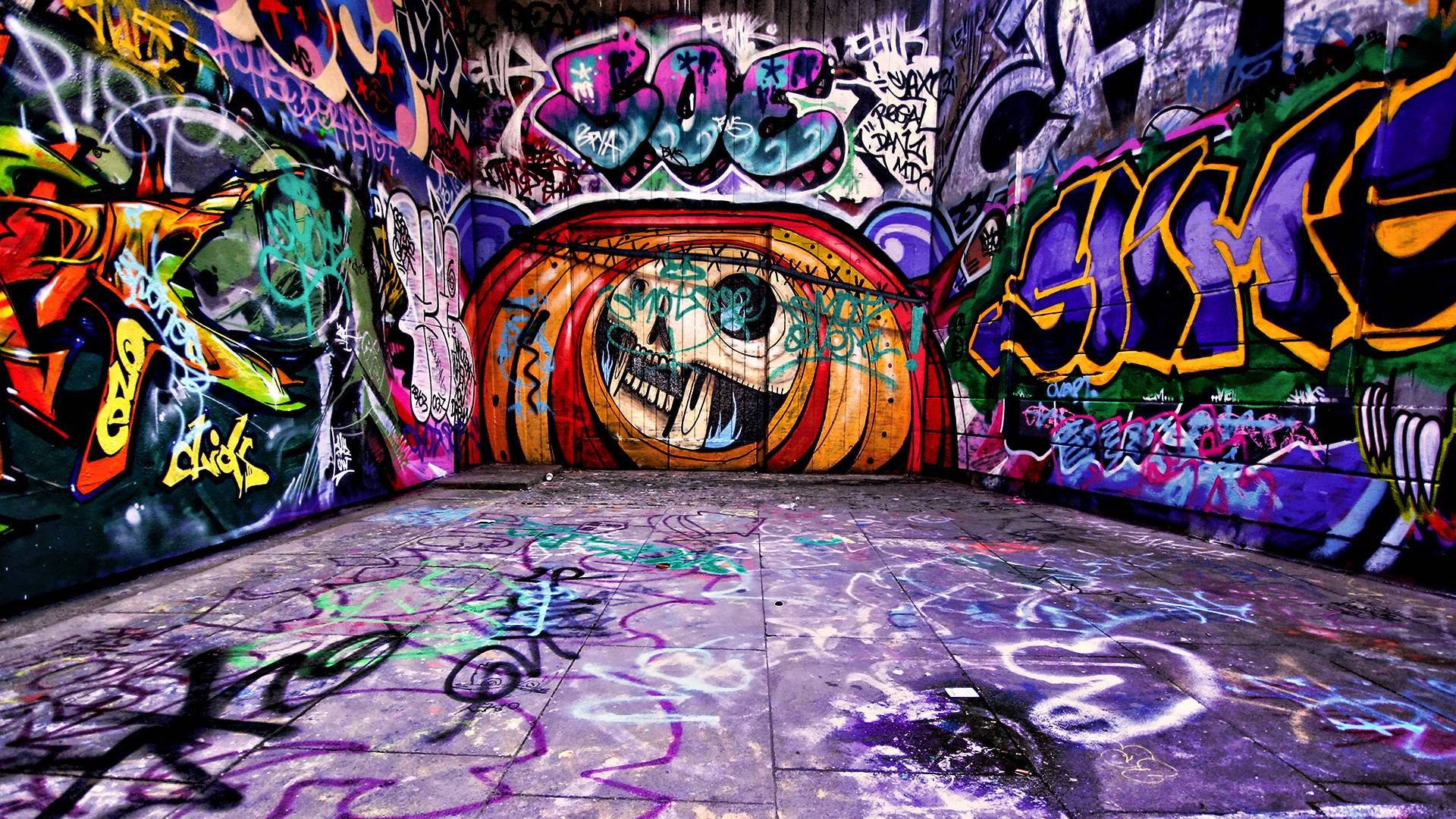 Skull Wall Art Graffiti Laptop Wallpaper