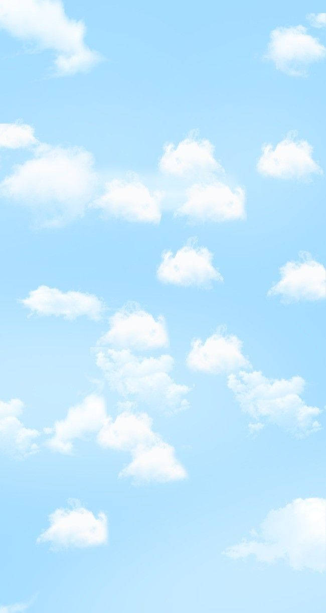 Sky Blue Clouds Aesthetic Phone Wallpaper
