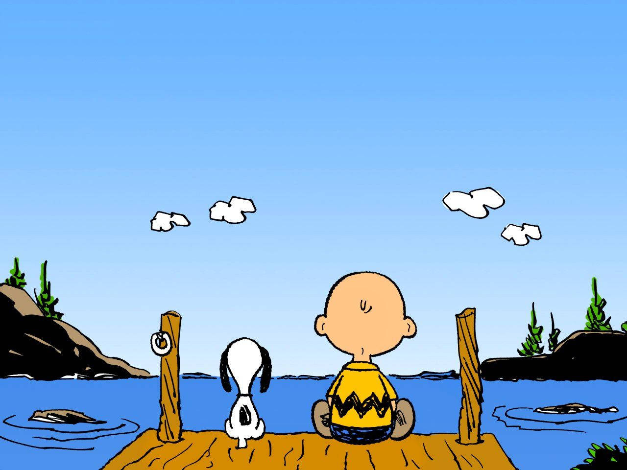 Sky Watching With Charlie Brown Wallpaper