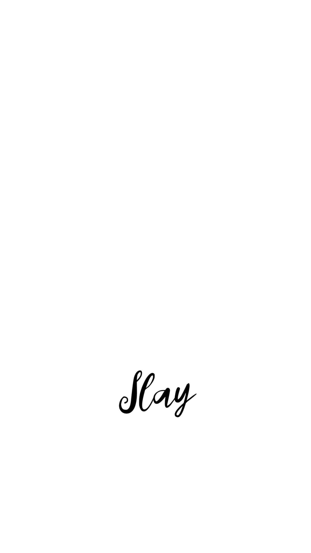 Slay Word Soft White Aesthetic Wallpaper