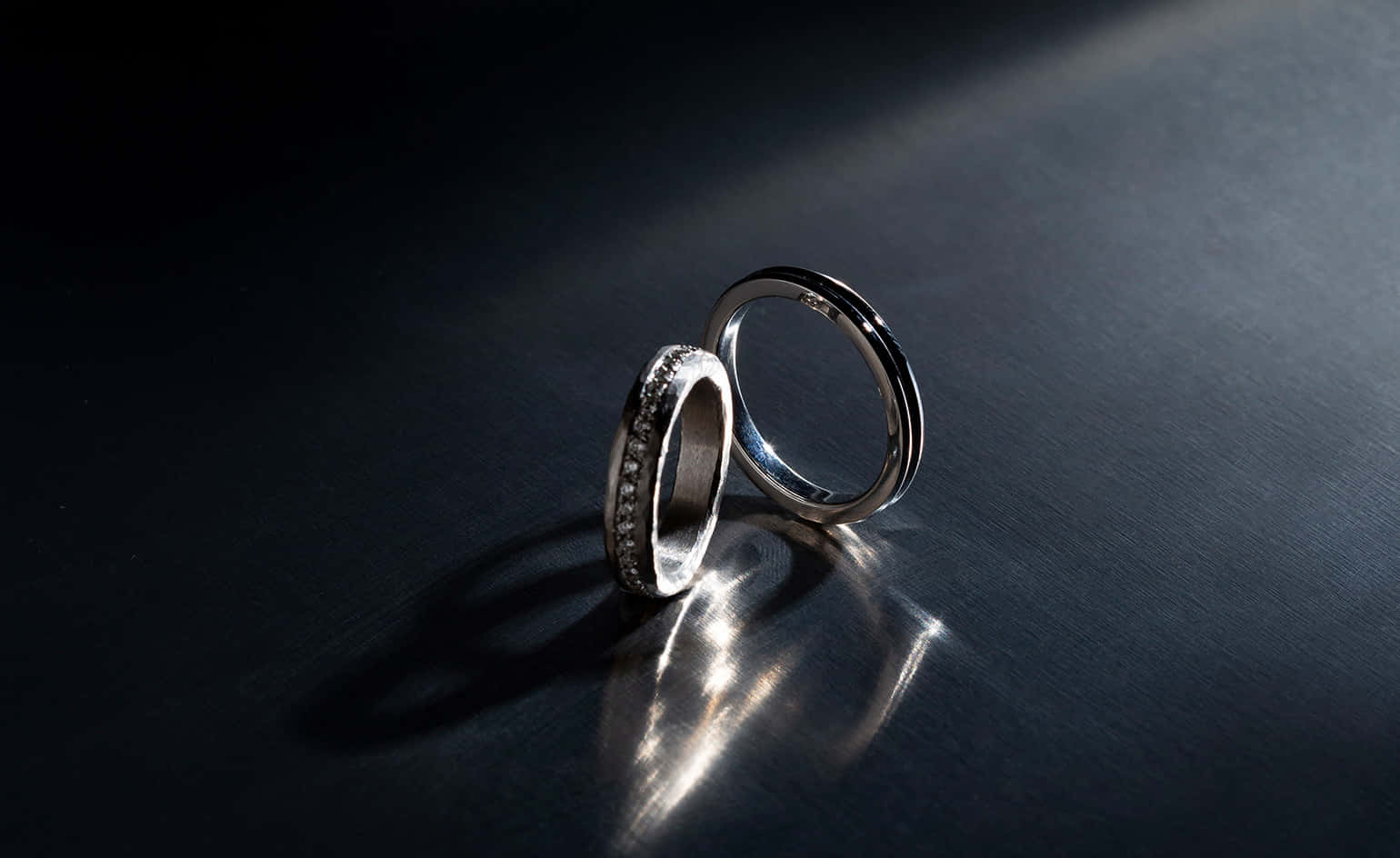 Sleek Design Silver Engagement Rings Wallpaper