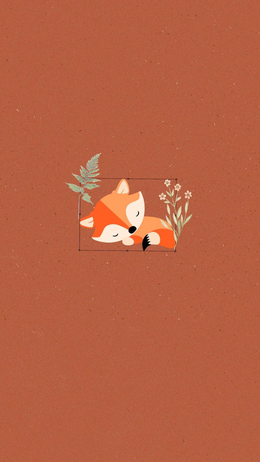 Sleeping Baby Fox Graphic Wallpaper