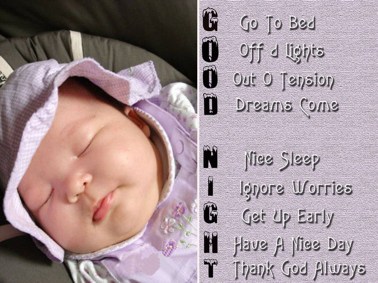 Sleeping Baby Good Night Wishes Wallpaper