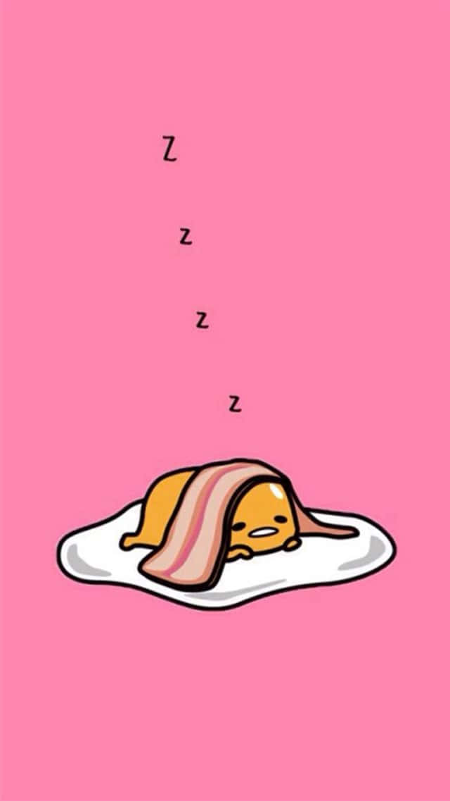 Sleeping Bacon Cartoonon Pink Background Wallpaper