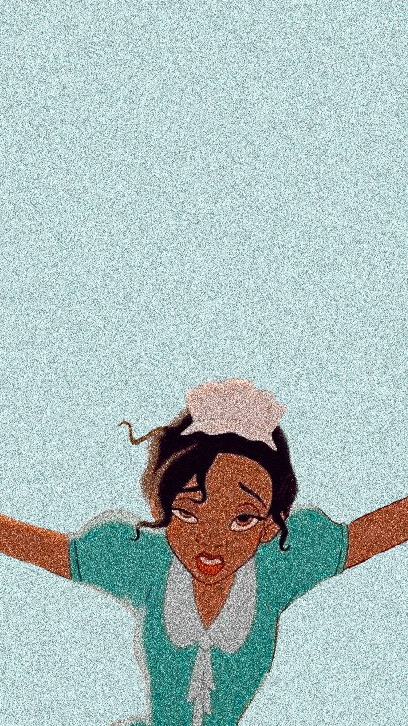 Sleepy Tiana Aesthetic Cartoon Disney Wallpaper