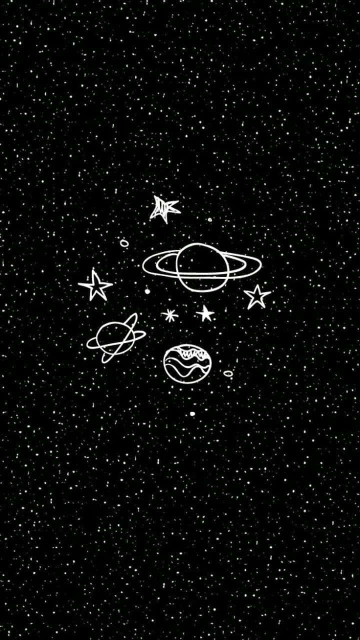 Small Black Galaxy Sparkle Aesthetic Wallpaper