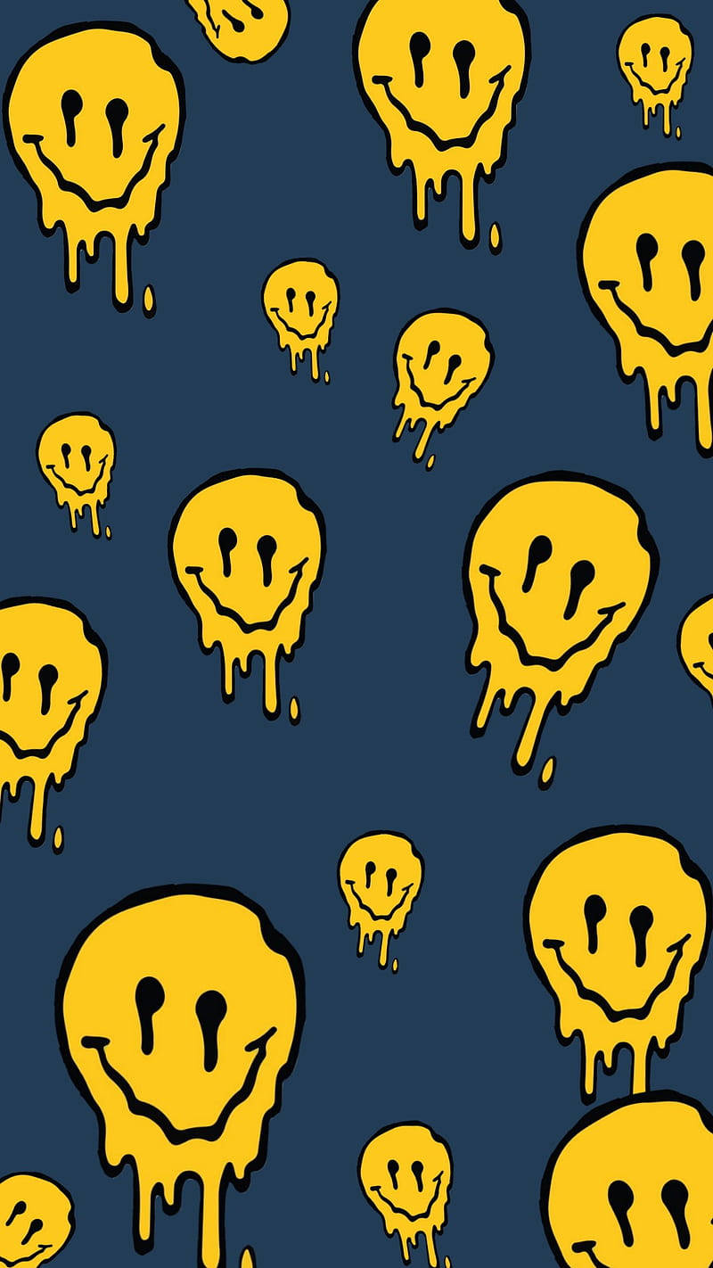 Smiley Face Melting Effect Wallpaper