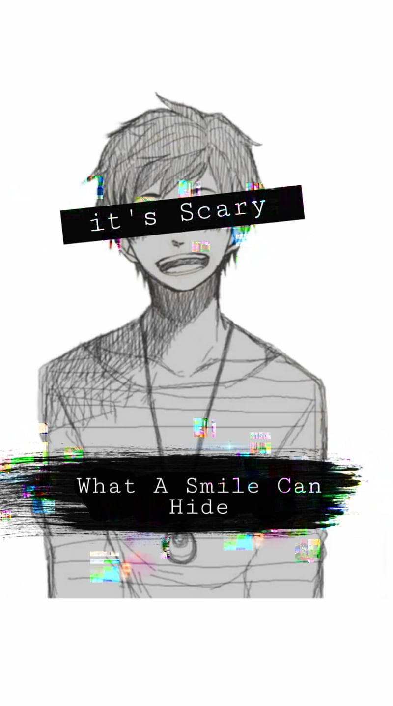 Smiling Anime Boy Sad Aesthetic Wallpaper