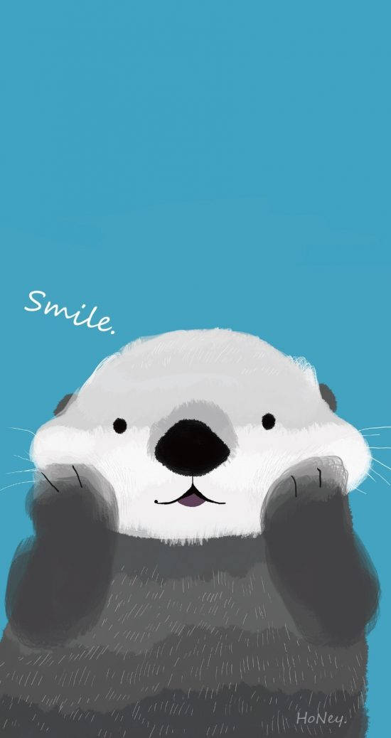 Smiling Otter Girly Iphone Wallpaper