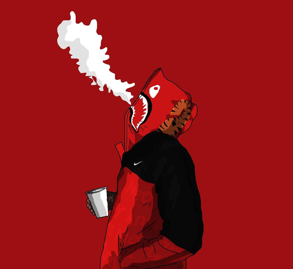 Smoking Bape Cartoon Wallpaper