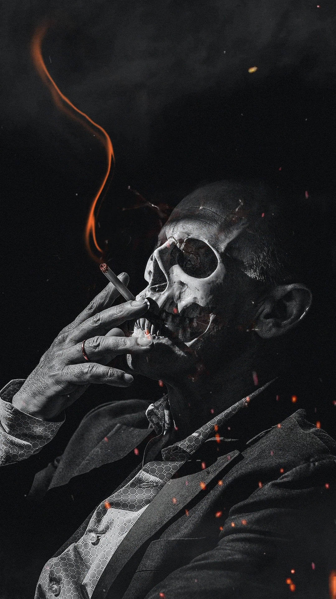 Download free Smoking Gangster Skull Wallpaper - MrWallpaper.com