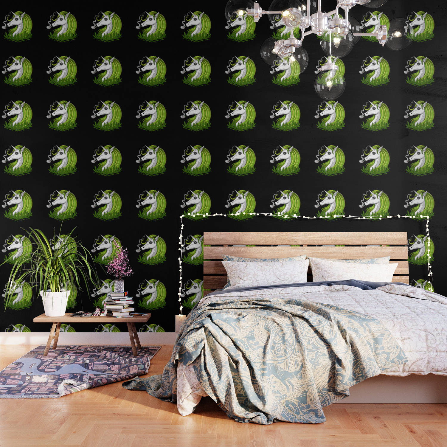 Smoking Pony Weed Aesthetic Bedroom Wallpaper