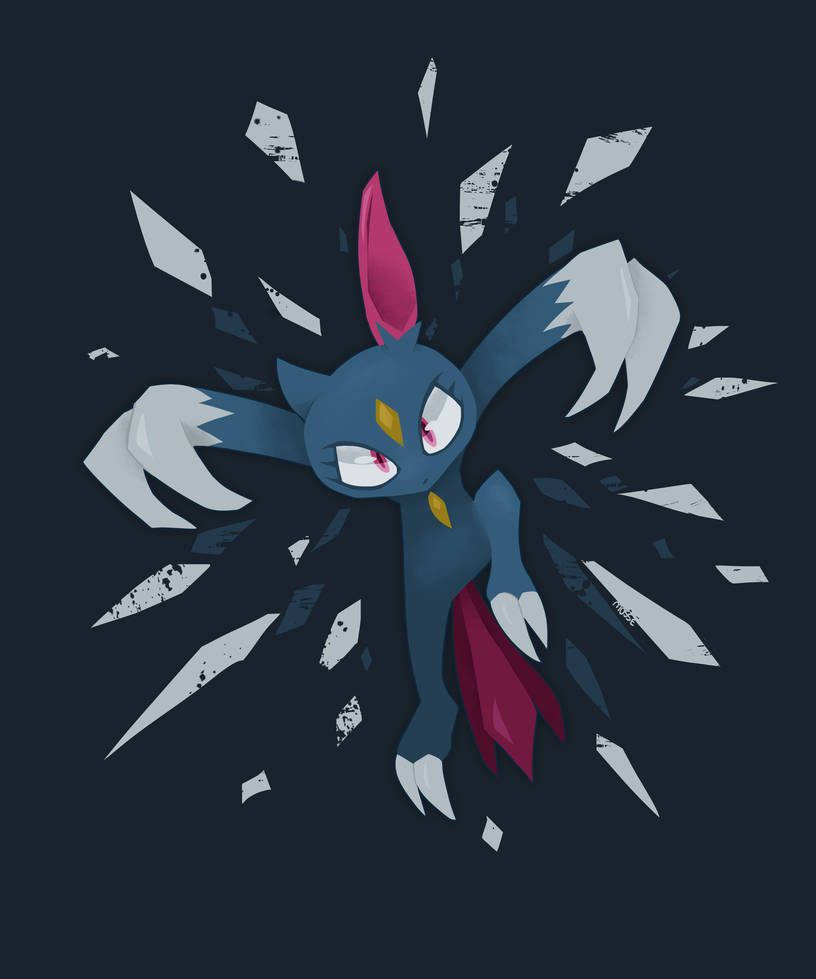 Sneasel Surrounded By Ice Shards Wallpaper