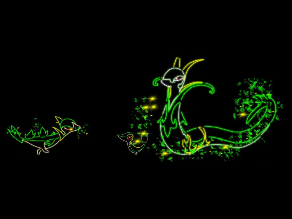Snivy With Servine And Serperior Wallpaper