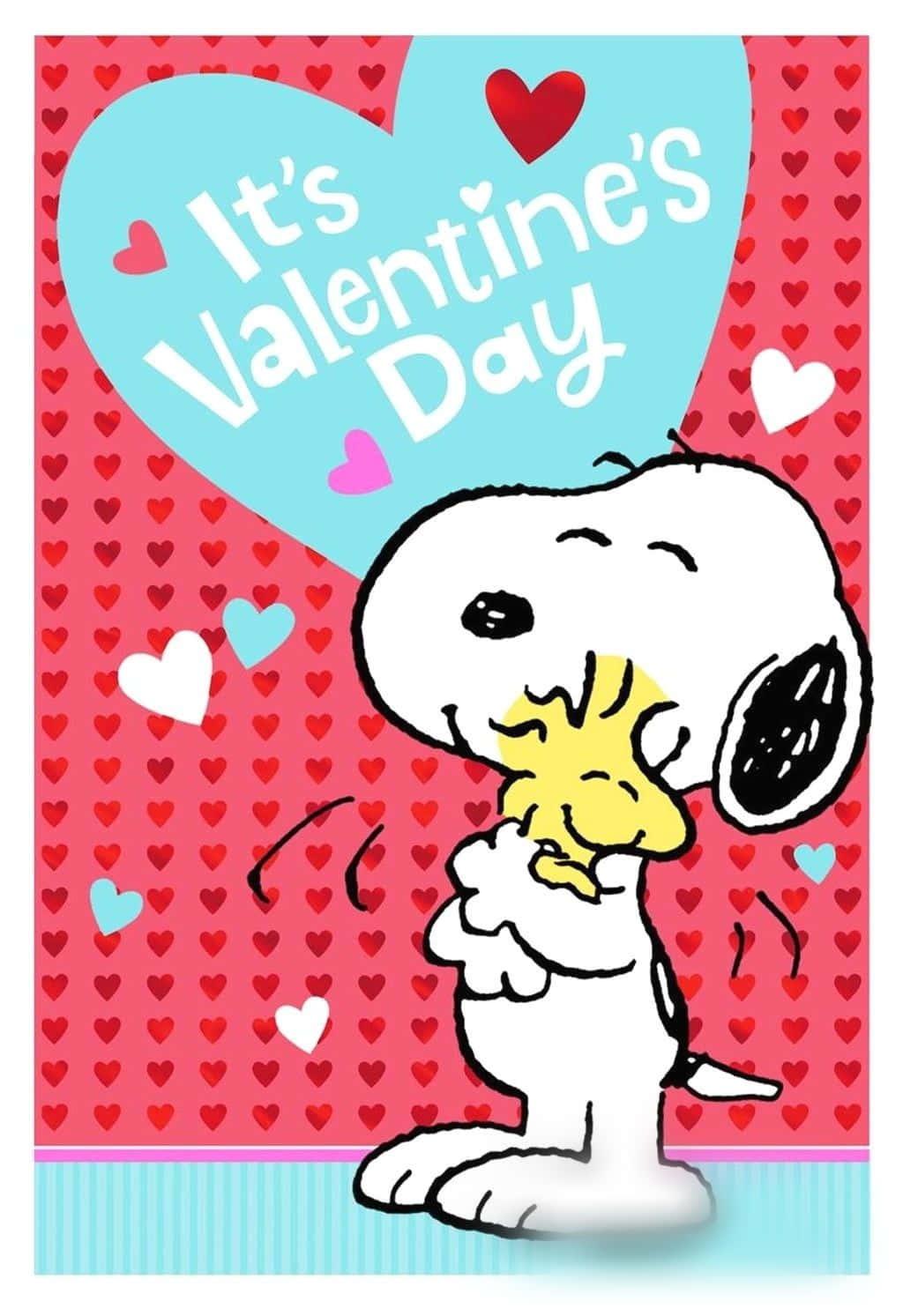 Snoopy And His Dog Are Holding A Heart Shaped Valentine's Day Card Wallpaper