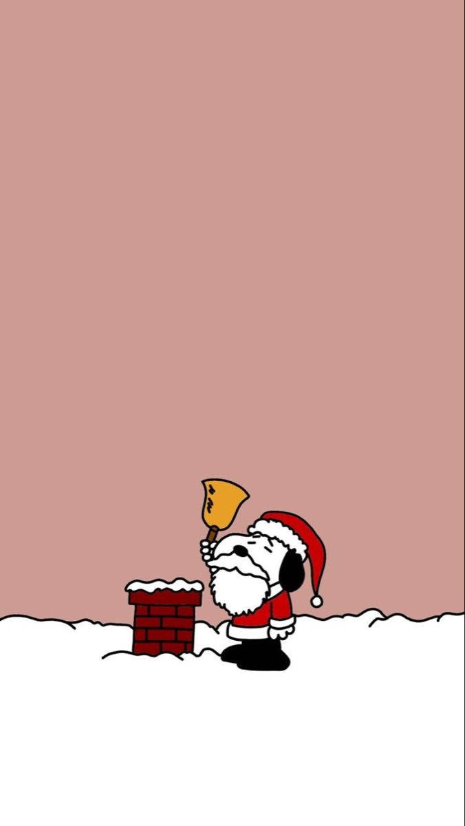 Snoopy Christmas Chimney Bell Wallpaper