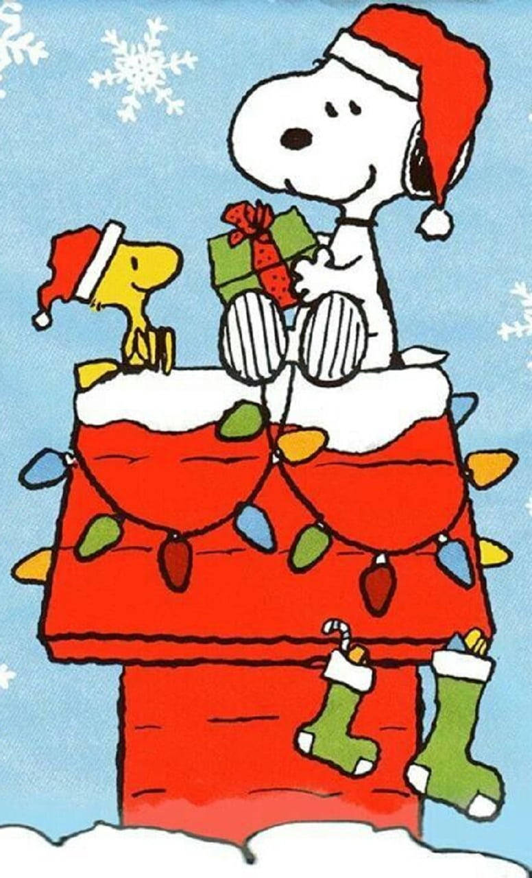 Snoopy Christmas Gift Giving Wallpaper