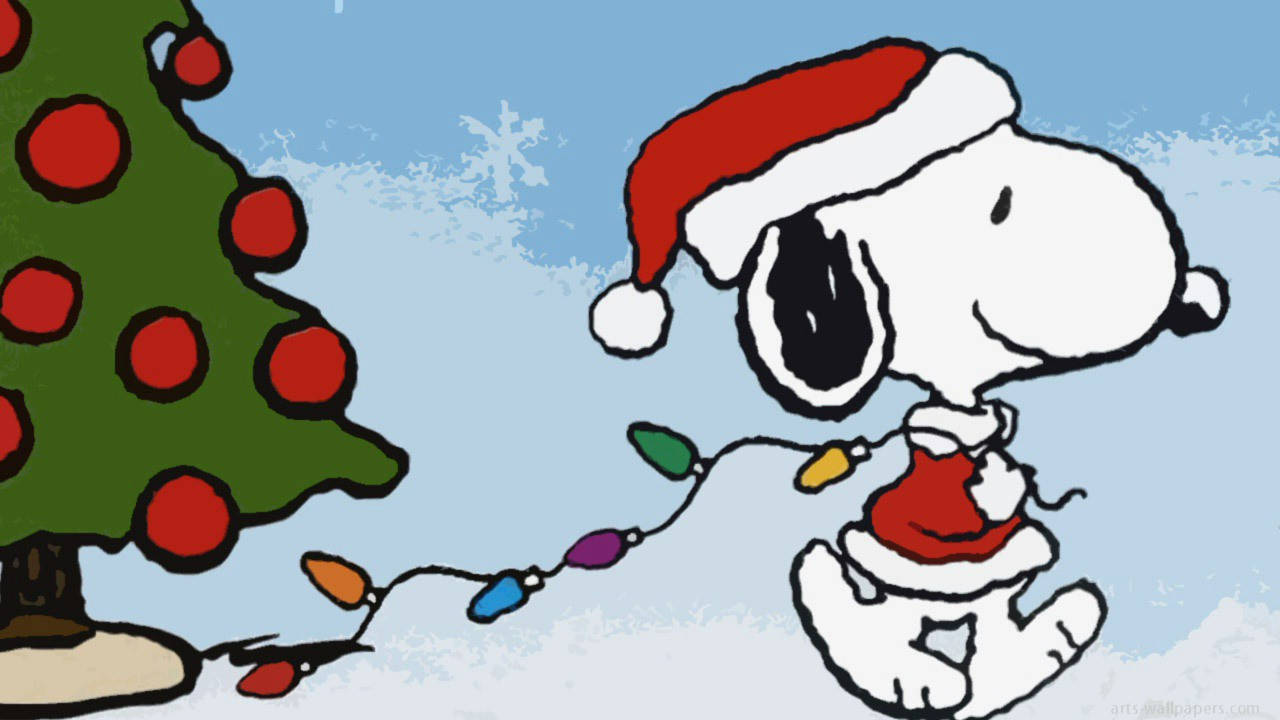 Snoopy Christmas Lights Wallpaper