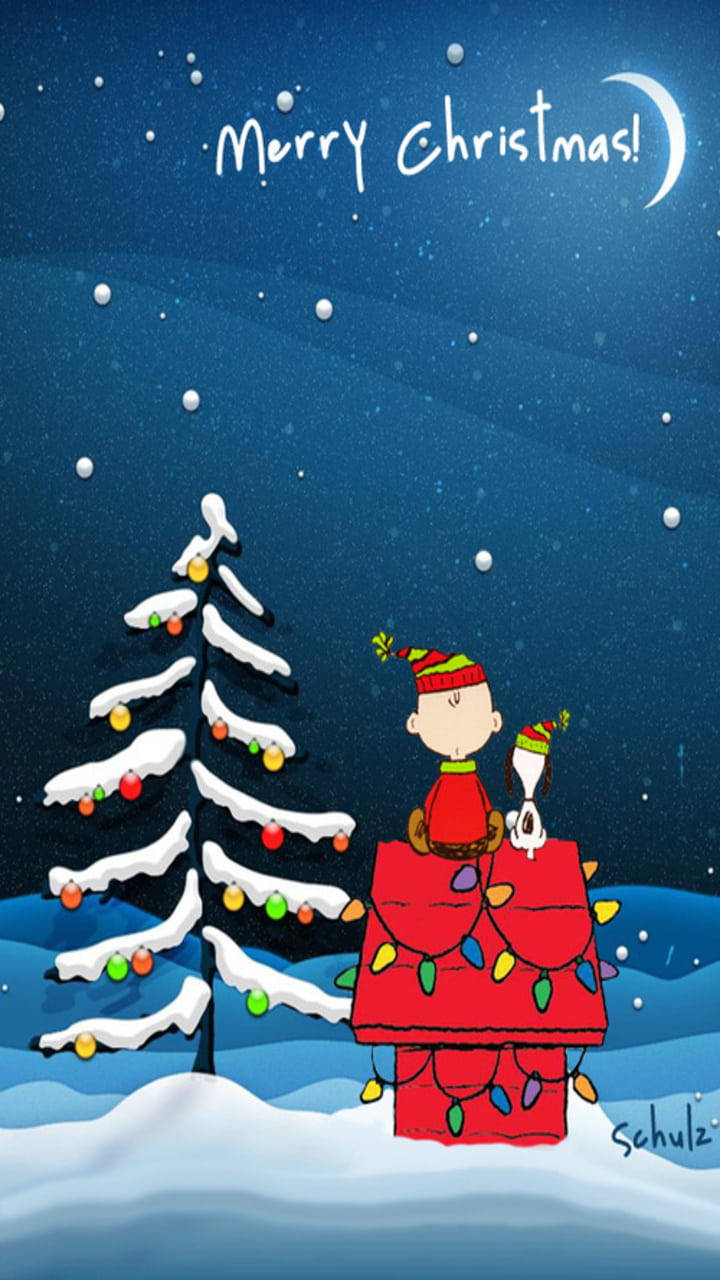 Snoopy Christmas Night Wallpaper