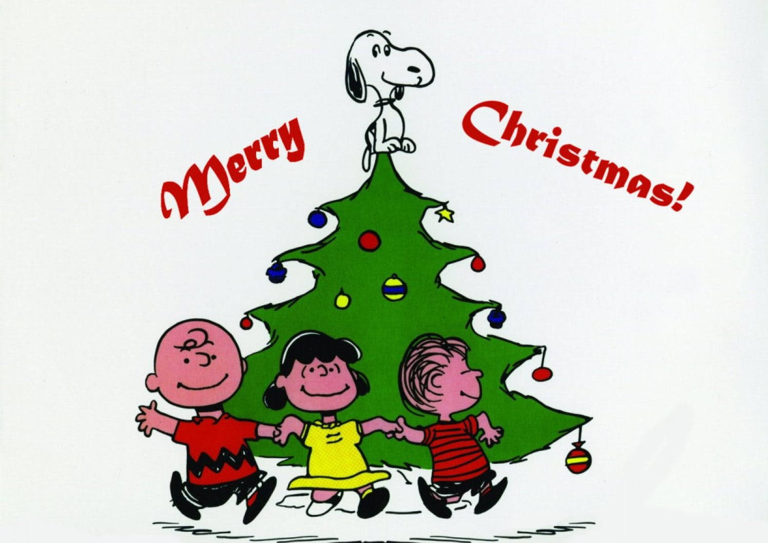 Snoopy Christmas Tree Top Wallpaper