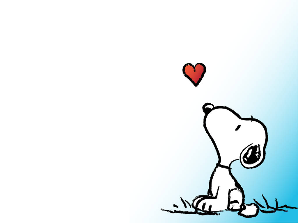 Snoopy Looking At Heart Wallpaper