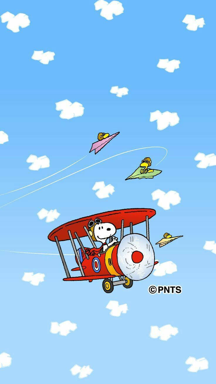 Snoopy Piloting Airplanes Wallpaper
