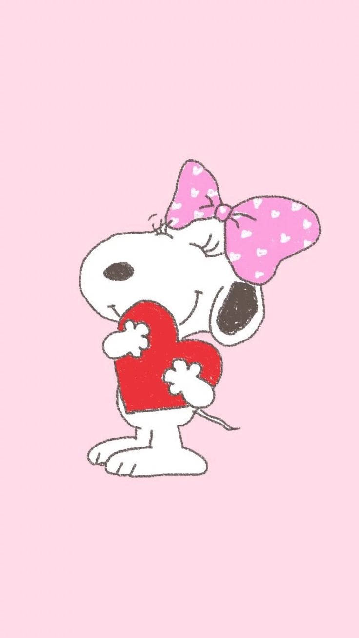 Snoopy Sister Holding Heart Wallpaper