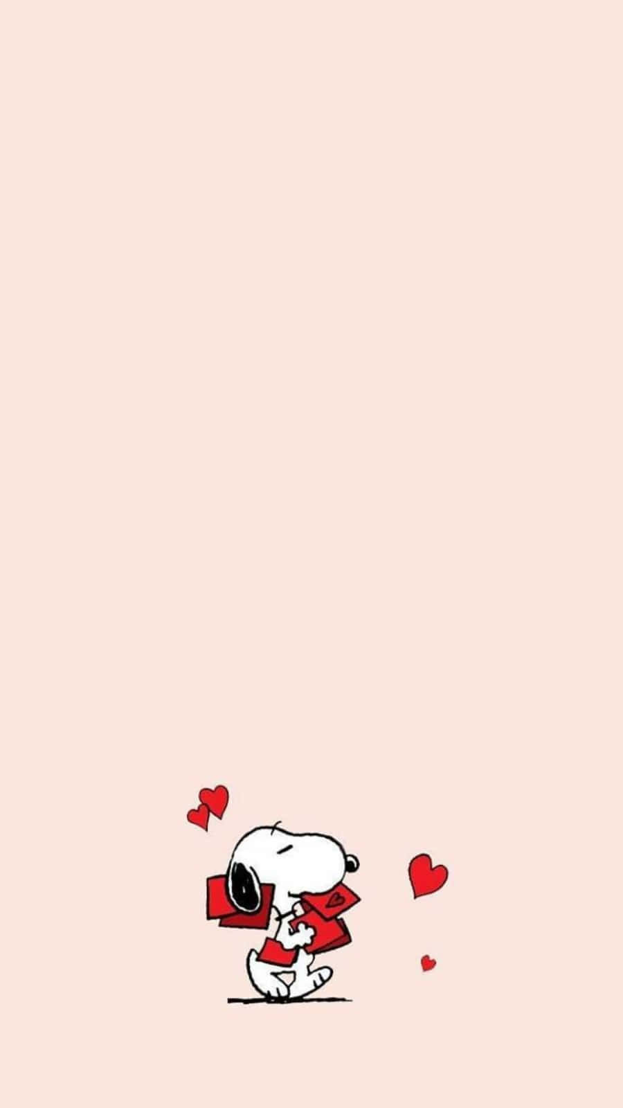 Snoopy Valentine Hearts And Letters Wallpaper