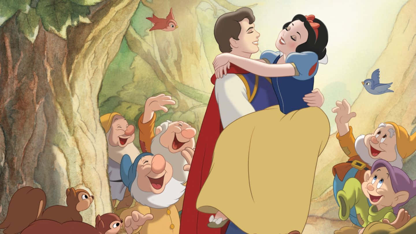 Snow White And The Seven Dwarfs Celebrating Wallpaper