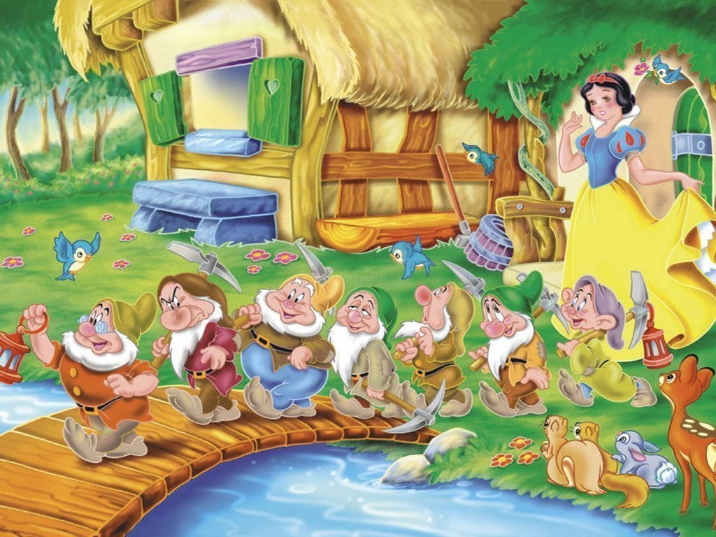 Snow White And The Seven Dwarfs Going To Mine Wallpaper