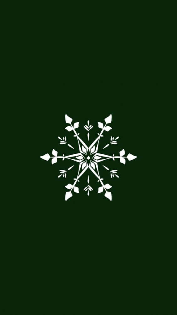 Snowflake Dark Green Christmas Wallpaper