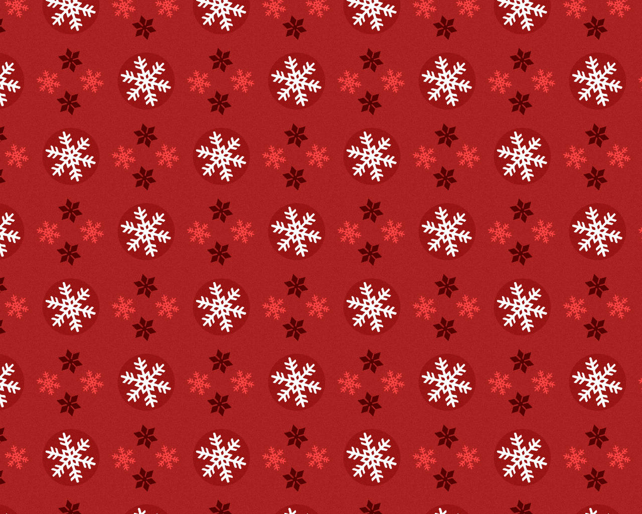 Snowflakes Patterned Red Christmas Background Wallpaper