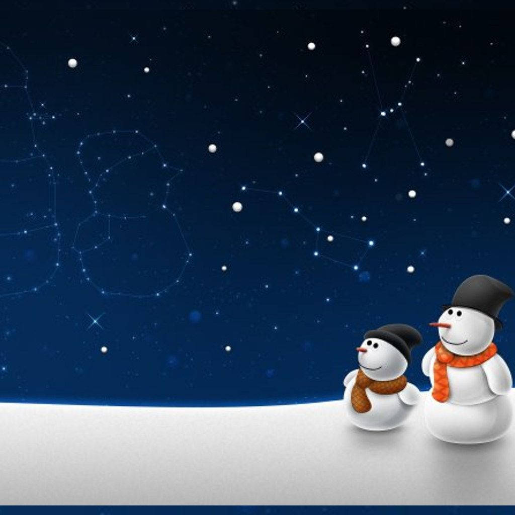 Snowman Father And Son Wallpaper