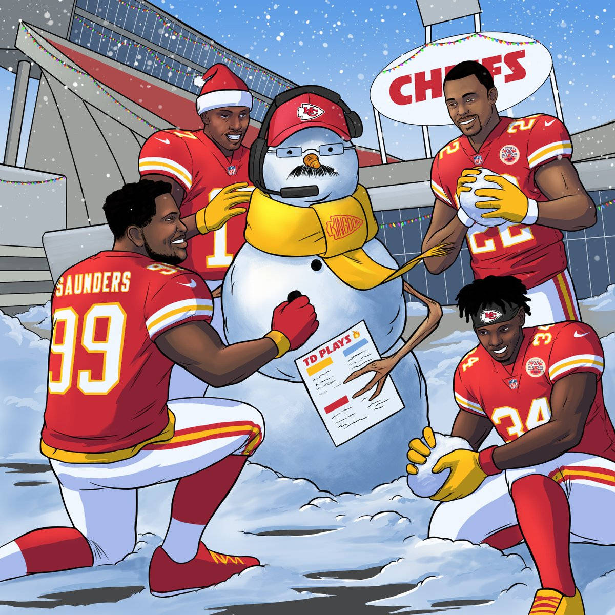 Snowman Kansas City Chiefs Logo Artwork Wallpaper