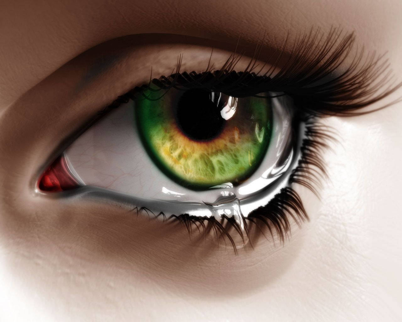 So Sad Green Eyes Wallpaper
