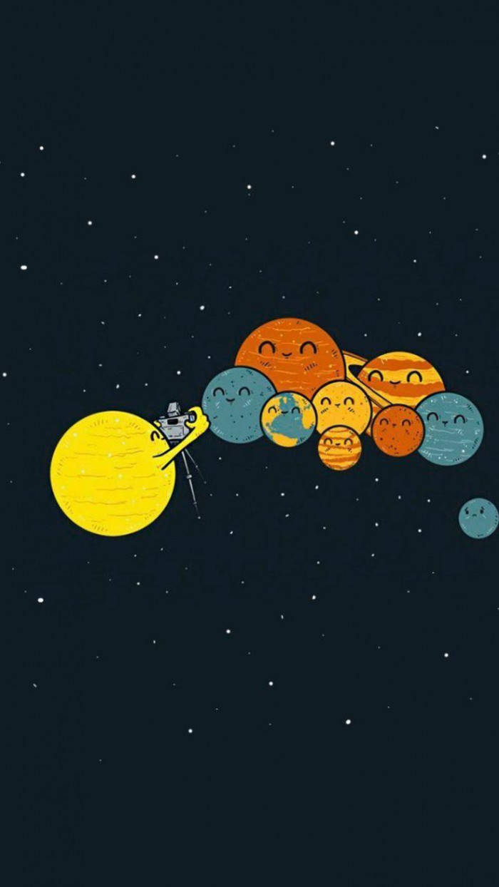 Solar System Funny Phone Wallpaper