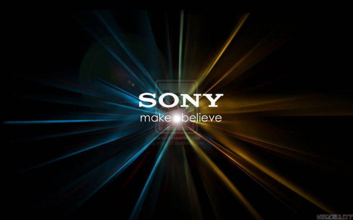 Sony Logo Blue And Yellow Spikes Wallpaper