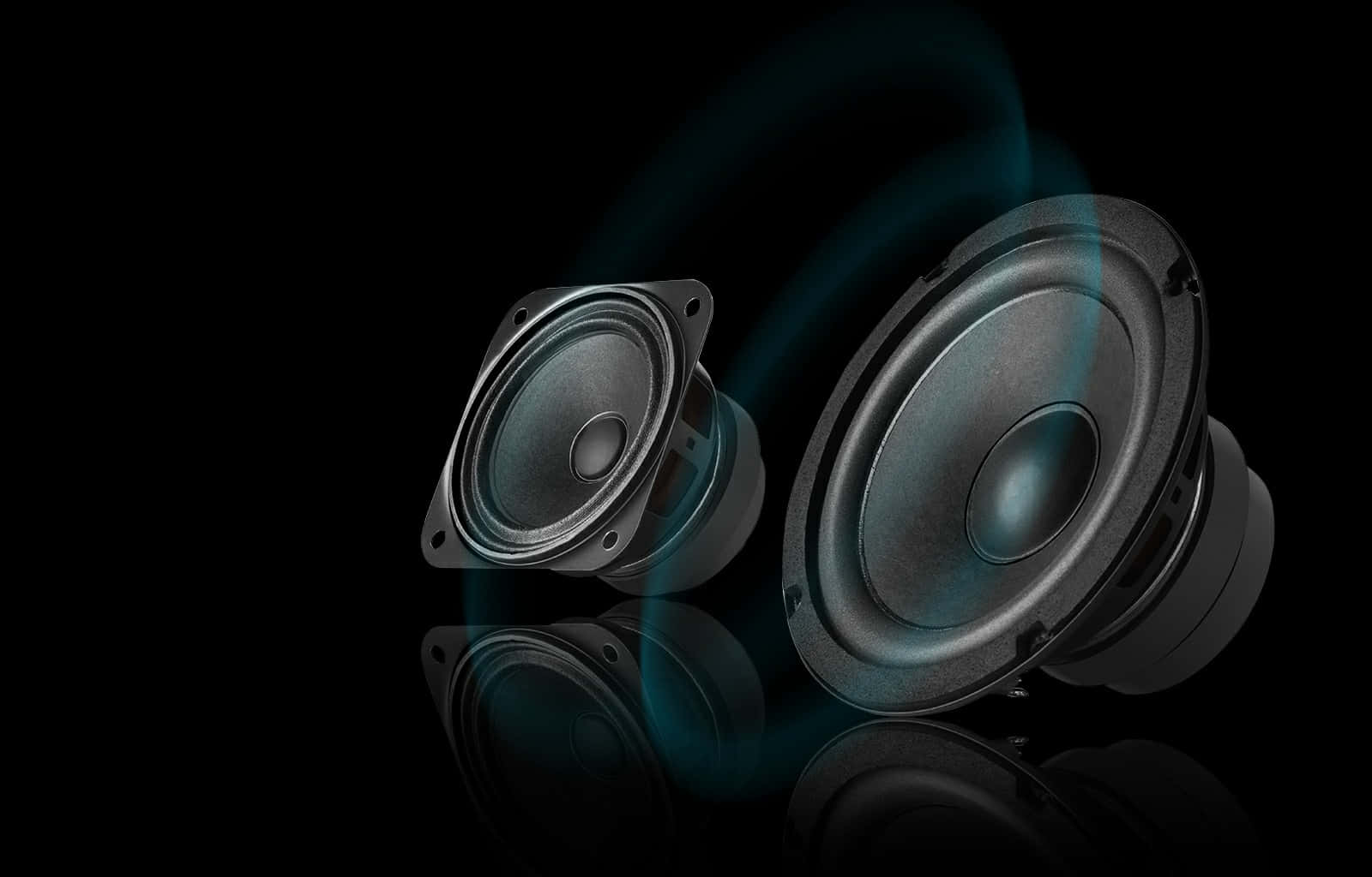 Sound Wave Black Speakers Illustration Wallpaper