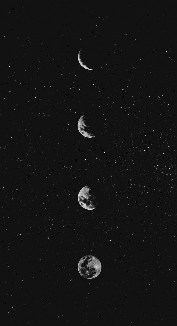 Space Aesthetic Phases Of Moon Wallpaper