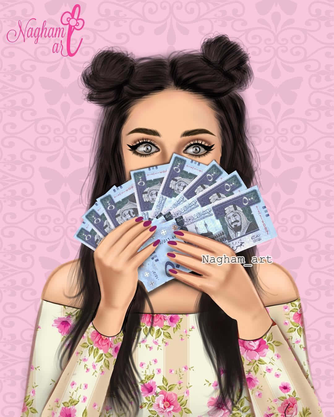 Space Buns Girly Money Wallpaper