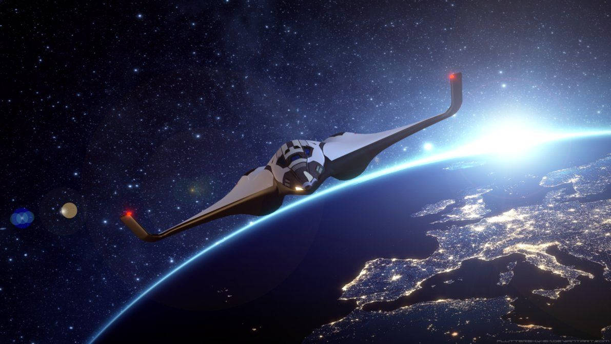 Spaceship Above Earth Uhd Wallpaper
