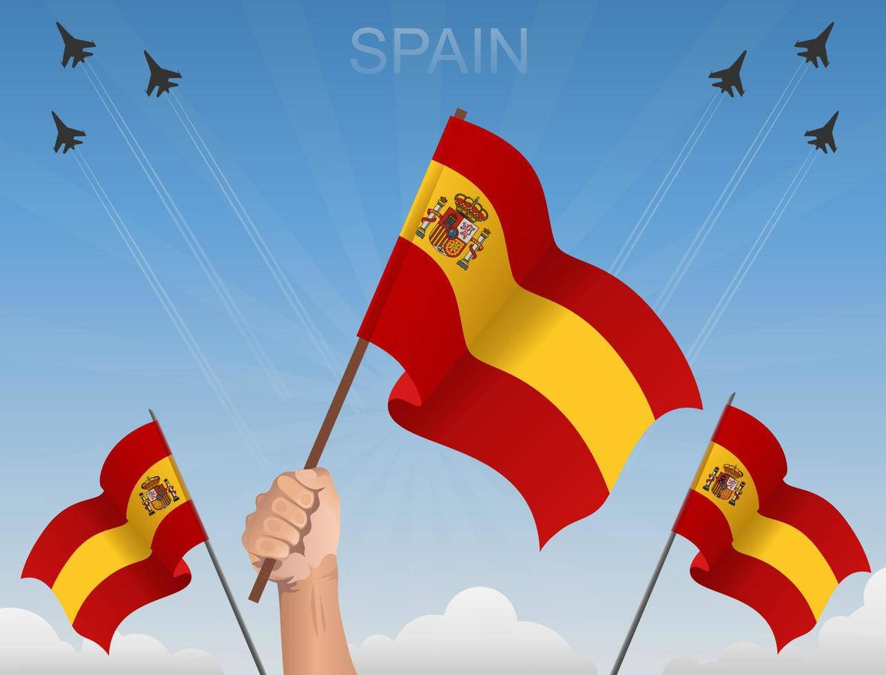 Spain Flags Vector Art Wallpaper