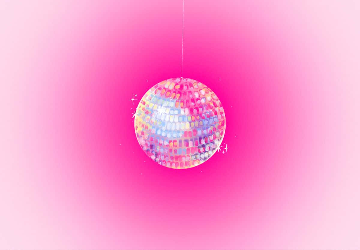 Sparkling Disco Ball Pink Backdrop Wallpaper