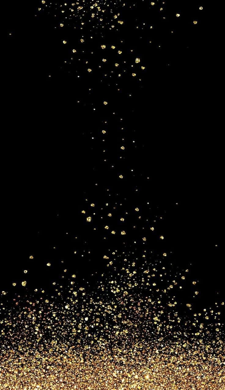 Sparkling Elegance - Black And Gold Glitter| Wallpaper