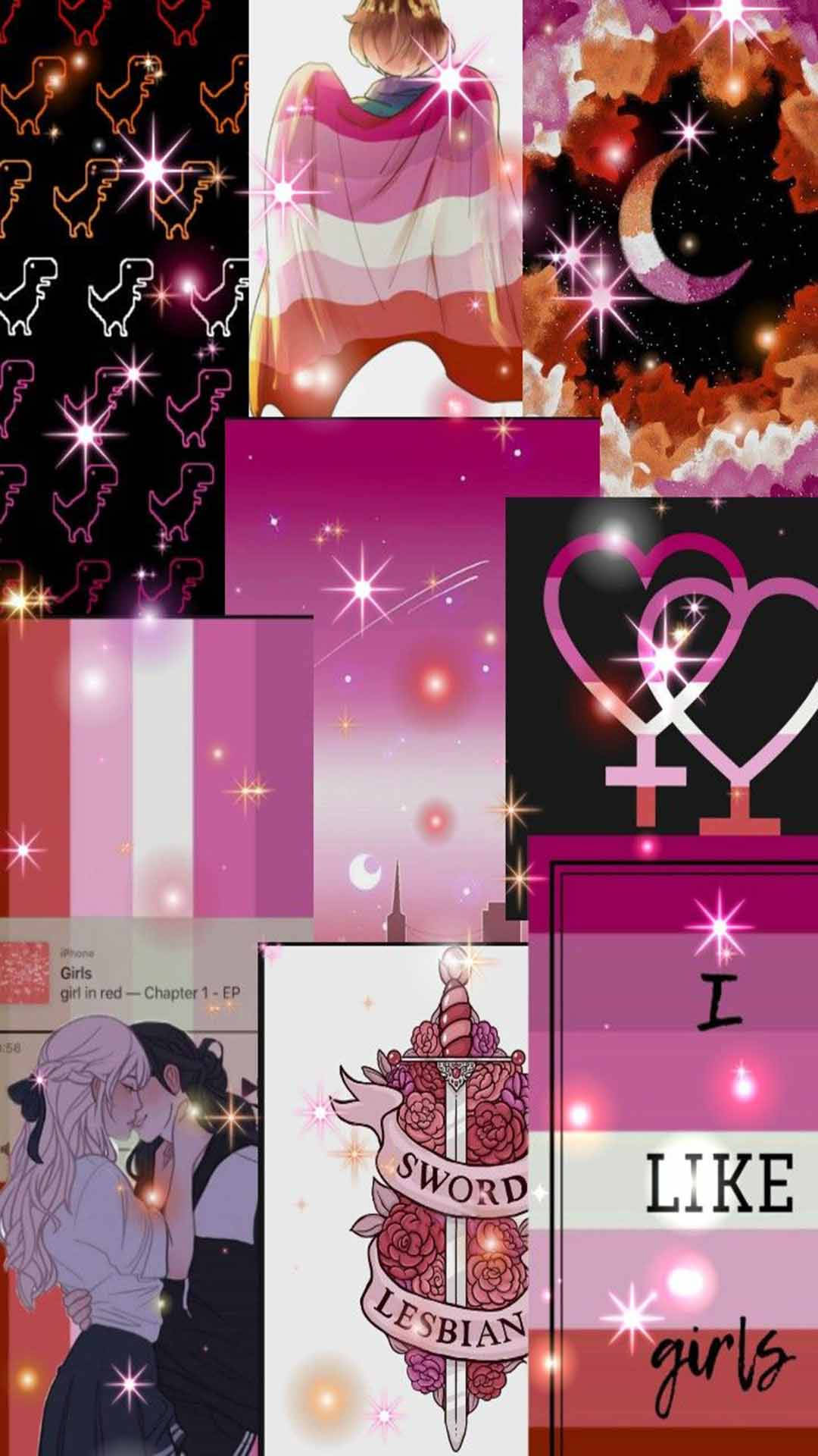 Download free Sparkling Lesbian Aesthetic Collage Wallpaper -  MrWallpaper.com