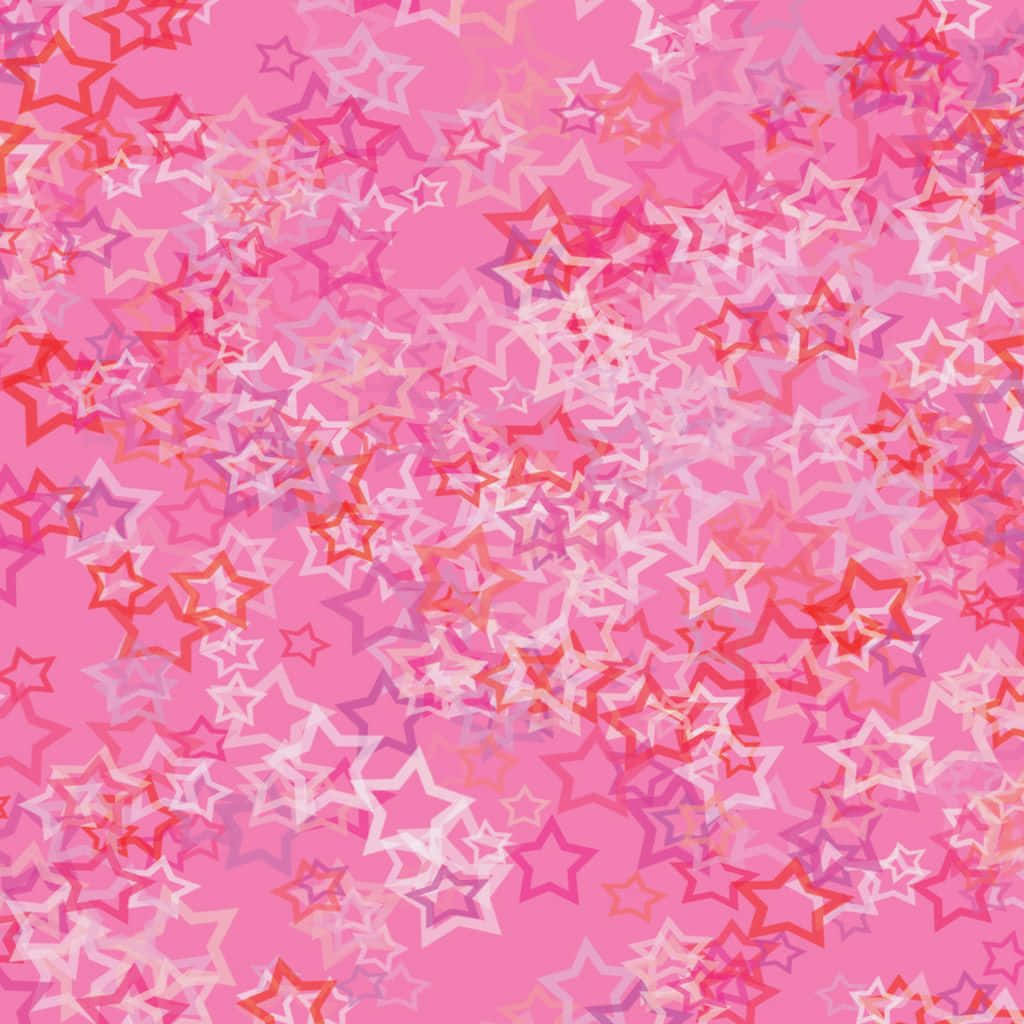 Sparkling Pink Stars In The Night Sky Wallpaper